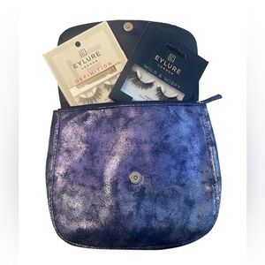 Eylure Glue On Lashes x2 NIB with Free Metallic Purple Clutch Makeup Bag